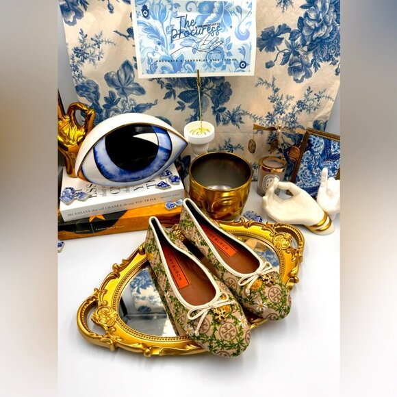 🆕 TORY BURCH 🧿 BNWOB T Monogram Tory Charm Ballet Flat - Size 5.5 - Picture 2 of 14